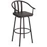 Lael 25 1/4" High Black Metal and Wood Swivel Counter Stool in scene
