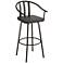 Lael 25 1/4" High Black Metal and Wood Swivel Counter Stool