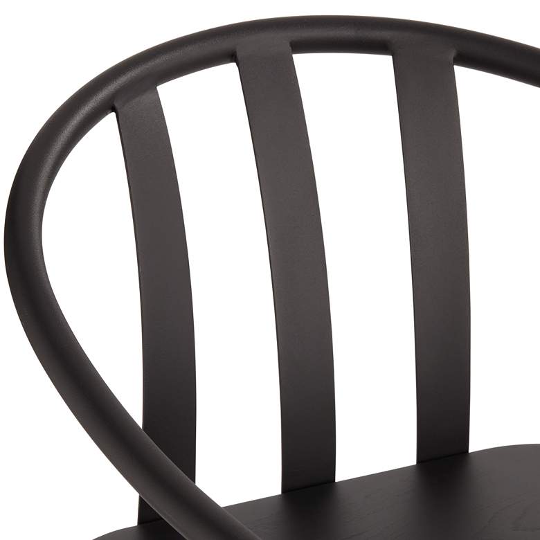 Image 4 Lael 25 1/4" High Black Metal and Wood Swivel Counter Stool more views