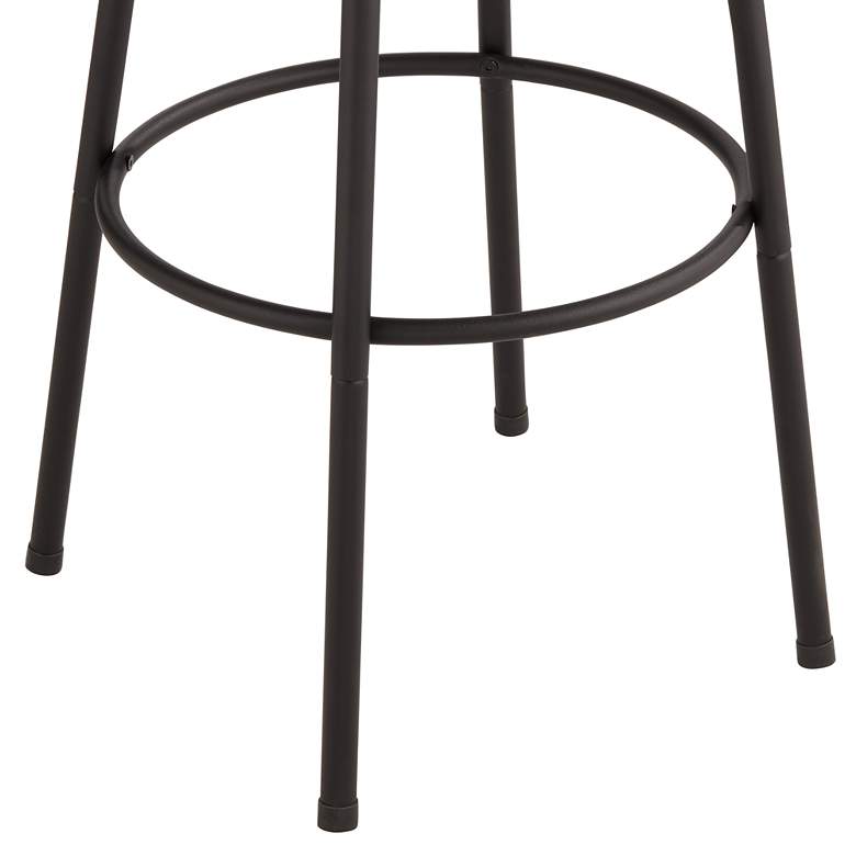Image 6 Lael 25 1/4" High Black Metal and Wood Swivel Counter Stool more views