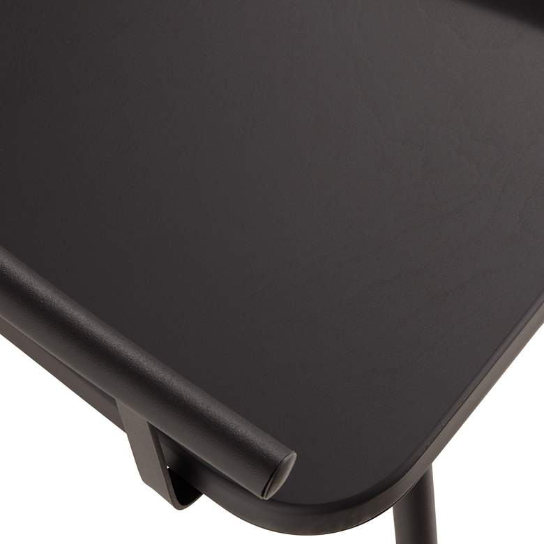 Image 7 Lael 25 1/4" High Black Metal and Wood Swivel Counter Stool more views