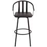 Lael 25 1/4" High Black Metal and Wood Swivel Counter Stool in scene