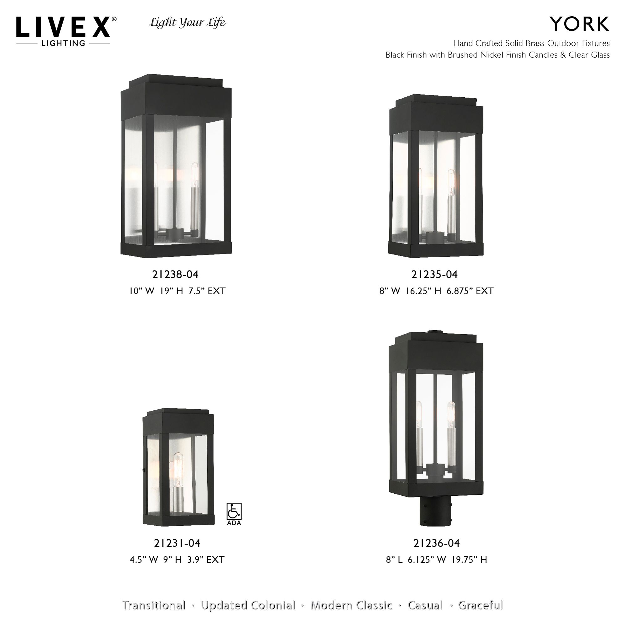 Image 3 Lafayette 1 Light Black Outdoor ADA Wall Lantern more views