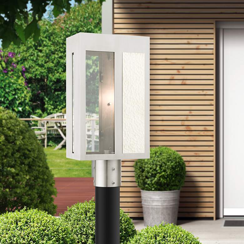 Image 1 Lafayette 1 Light Brushed Nickel Outdoor Post Top Lantern