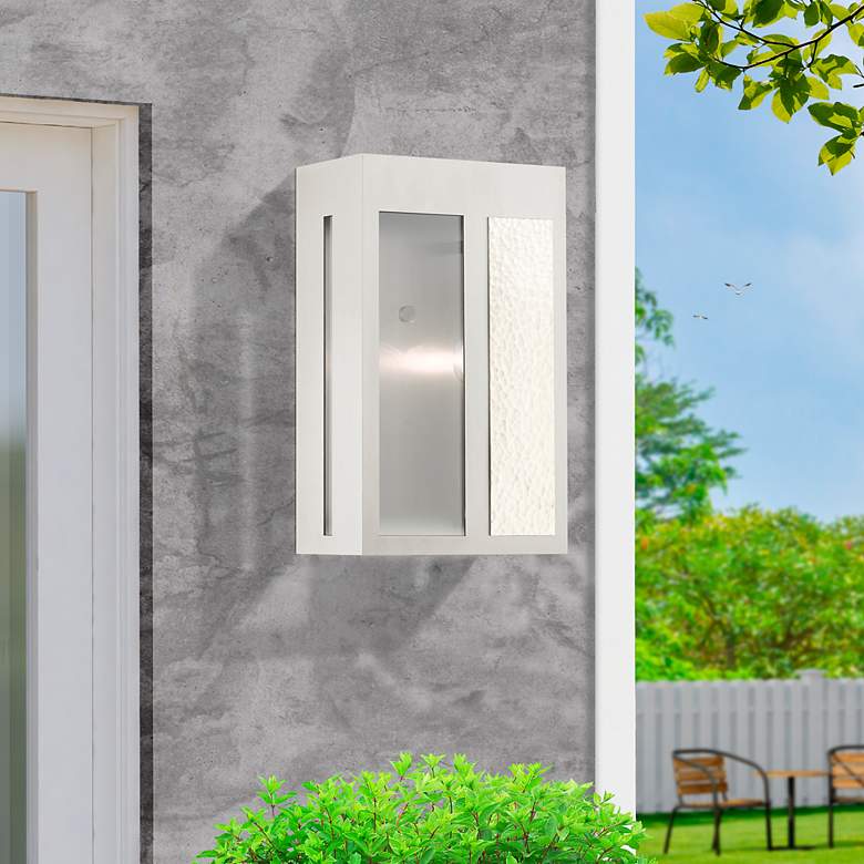 Image 1 Lafayette 1 Light Brushed Nickel Outdoor Wall Lantern