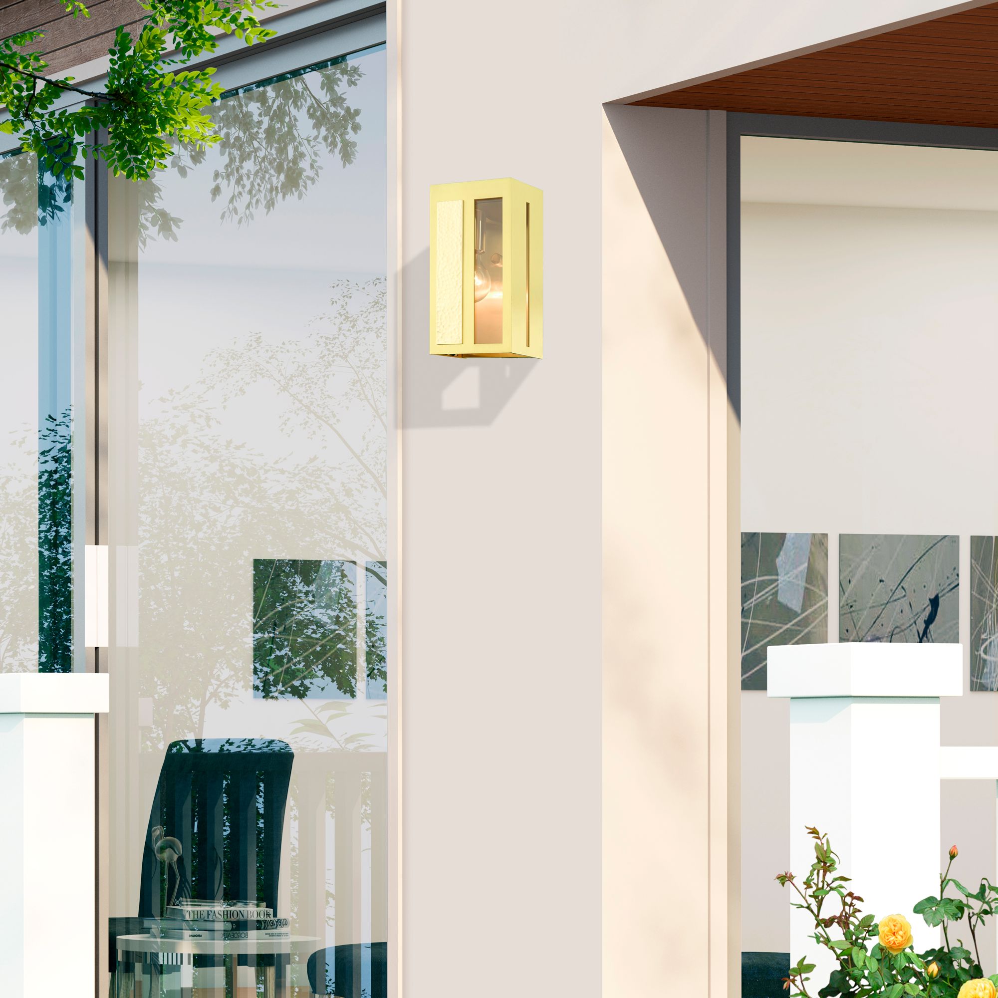 Lafayette 1 Light Satin Brass Outdoor ADA Wall Lantern