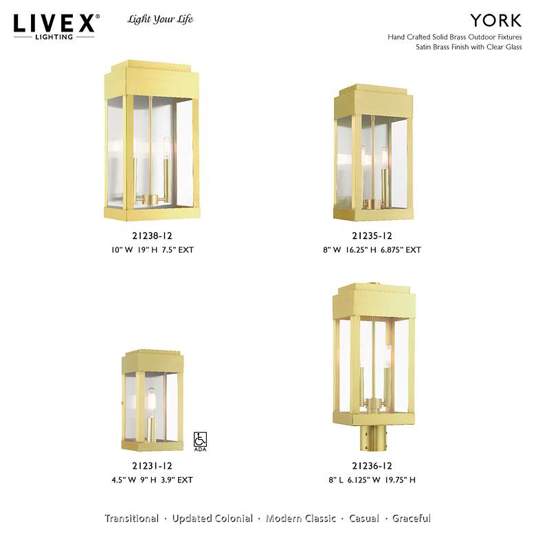 Image 3 Lafayette 1 Light Satin Brass Outdoor ADA Wall Lantern more views