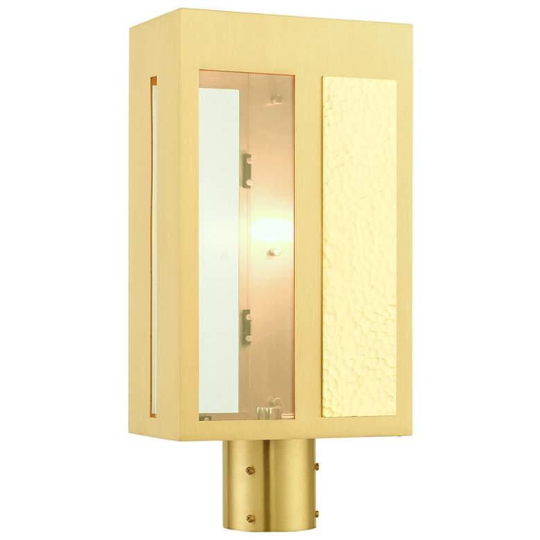 Image 1 Lafayette 1 Light Satin Brass Outdoor Post Top Lantern