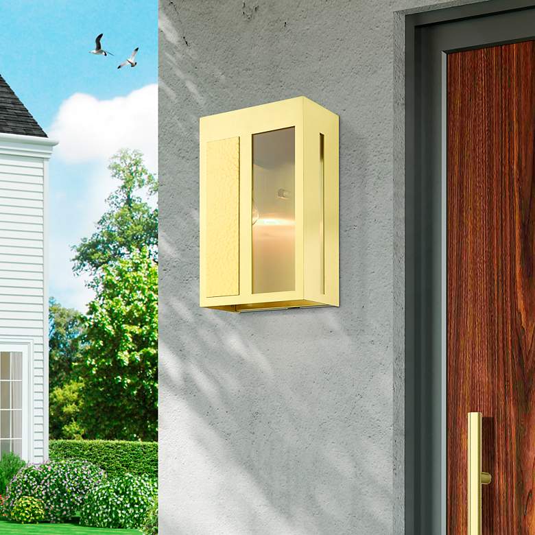 Image 1 Lafayette 1 Light Satin Brass Outdoor Wall Lantern