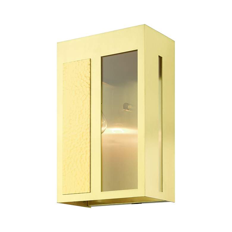 Image 6 Lafayette 1 Light Satin Brass Outdoor Wall Lantern more views