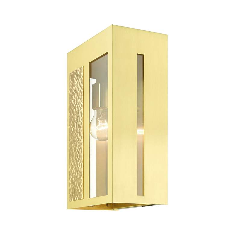Image 7 Lafayette 1 Light Satin Brass Outdoor Wall Lantern more views