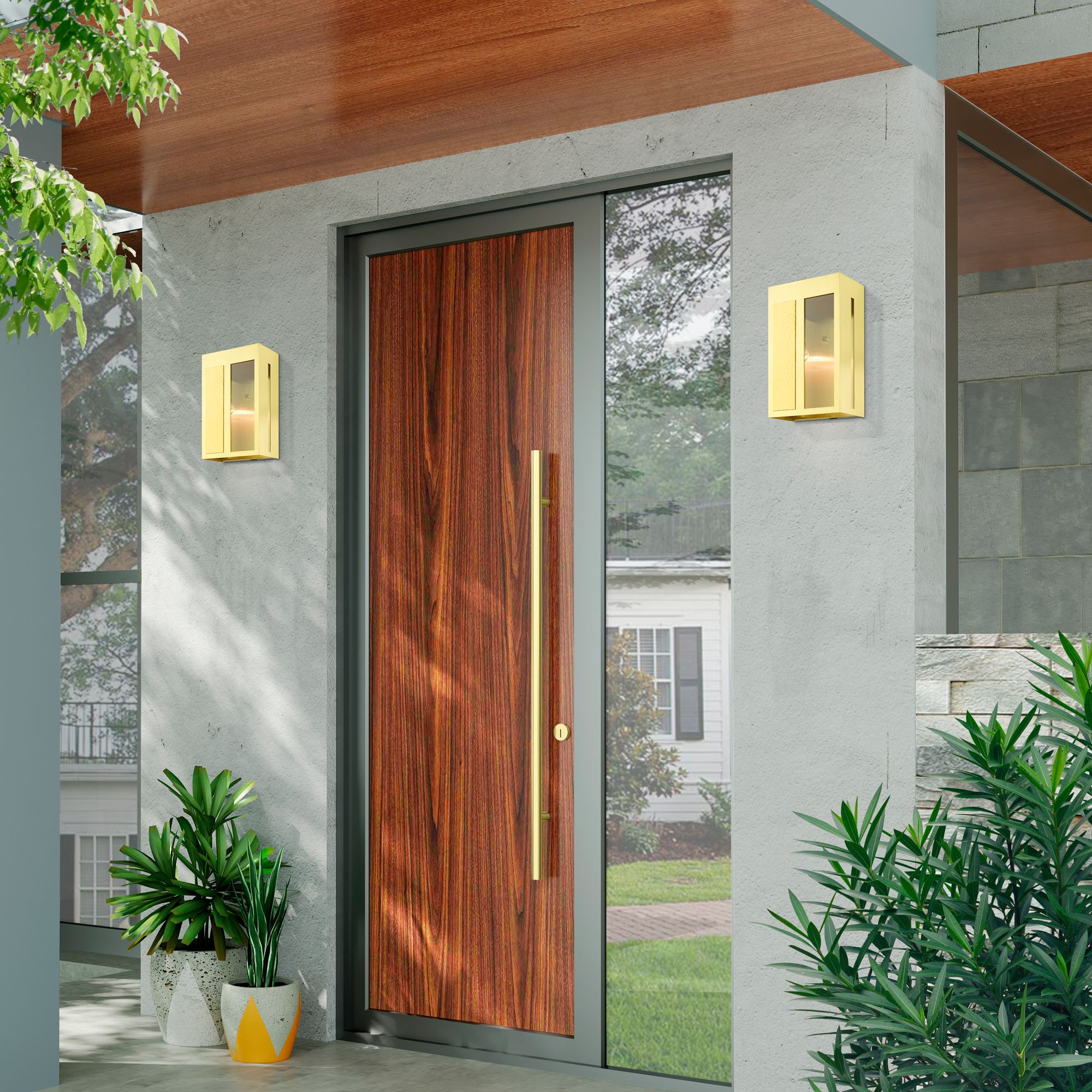 Lafayette 1 Light Satin Brass Outdoor Wall Lantern