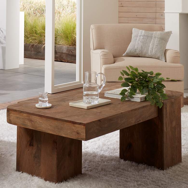 Image 2 Lafayette 48" Wide Natural Wood Rectangular Coffee Table