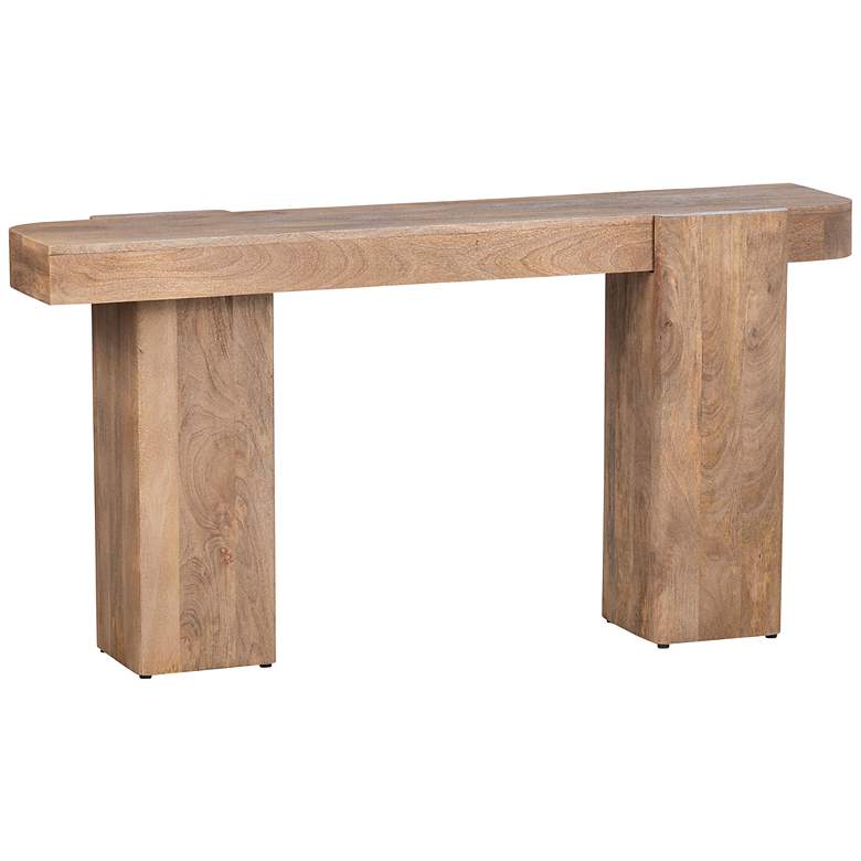 Image 1 Lafayette 60" Wide Stained Wood Rectangular Console Table