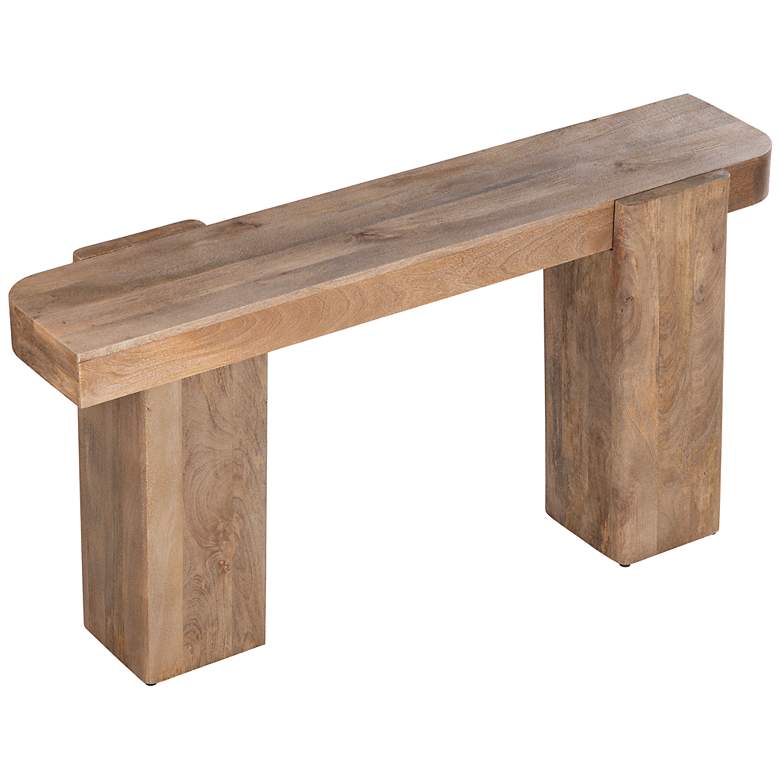 Image 4 Lafayette 60" Wide Stained Wood Rectangular Console Table more views