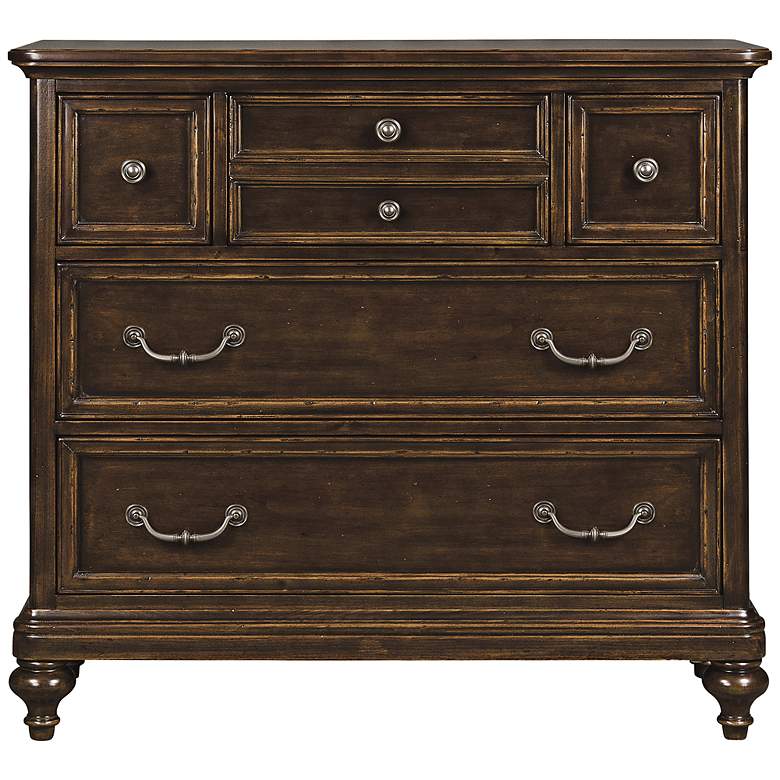 Image 1 Lafayette Distressed Cherry 5-Drawer Bachelor Chest