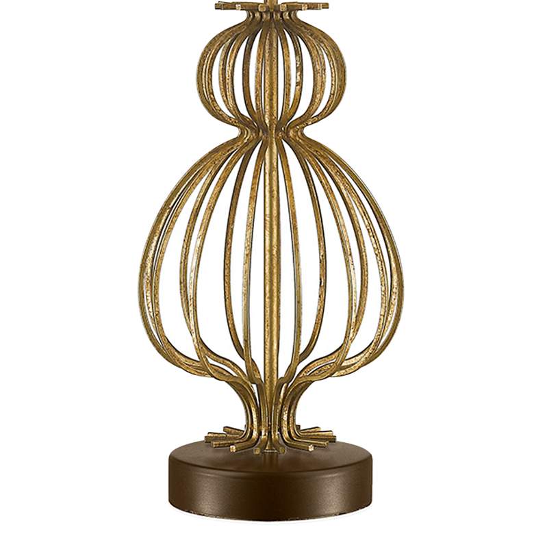 Image 4 Lafitte 27 1/2" Glazed Gilt Double Gourd Open Metal Table Lamp more views