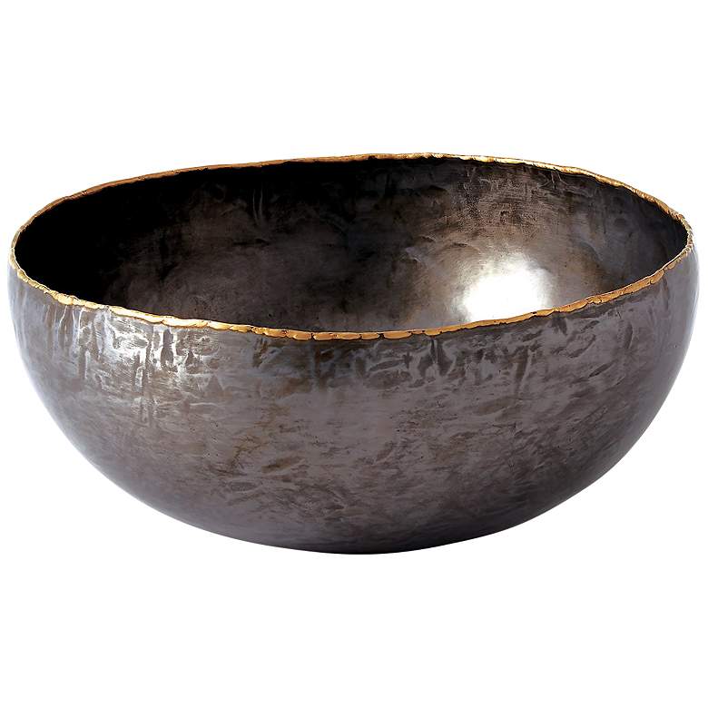 Image 2 Laforge 10 1/2" Wide Gray Rustic Braised Metal Modern Bowl