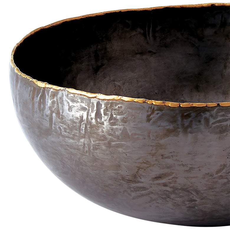Image 3 Laforge 10 1/2" Wide Gray Rustic Braised Metal Modern Bowl more views