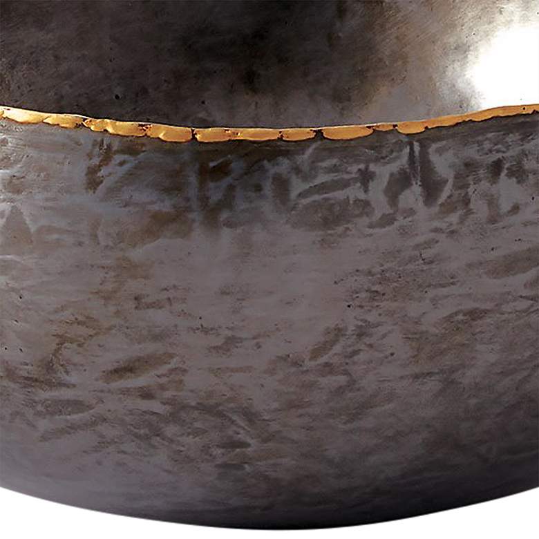 Image 4 Laforge 10 1/2" Wide Gray Rustic Braised Metal Modern Bowl more views