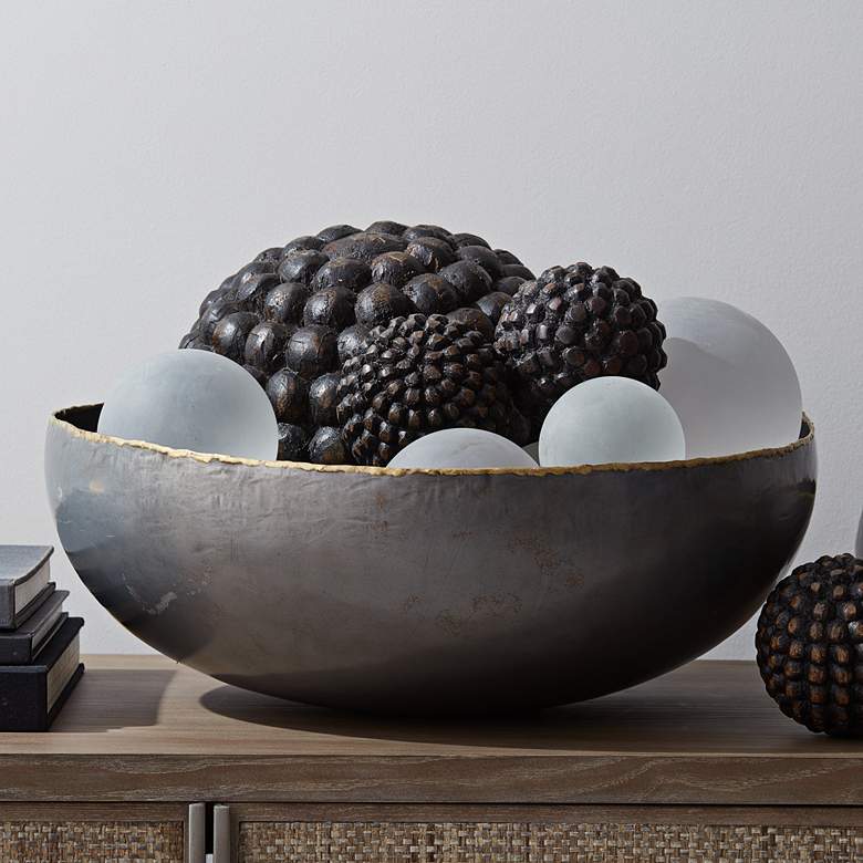 Image 1 Laforge 17 1/2" Wide Gray and Braised Center Modern Bowl