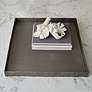 Laforge 22" Wide Gray and Braised Metal Modern Serving Tray
