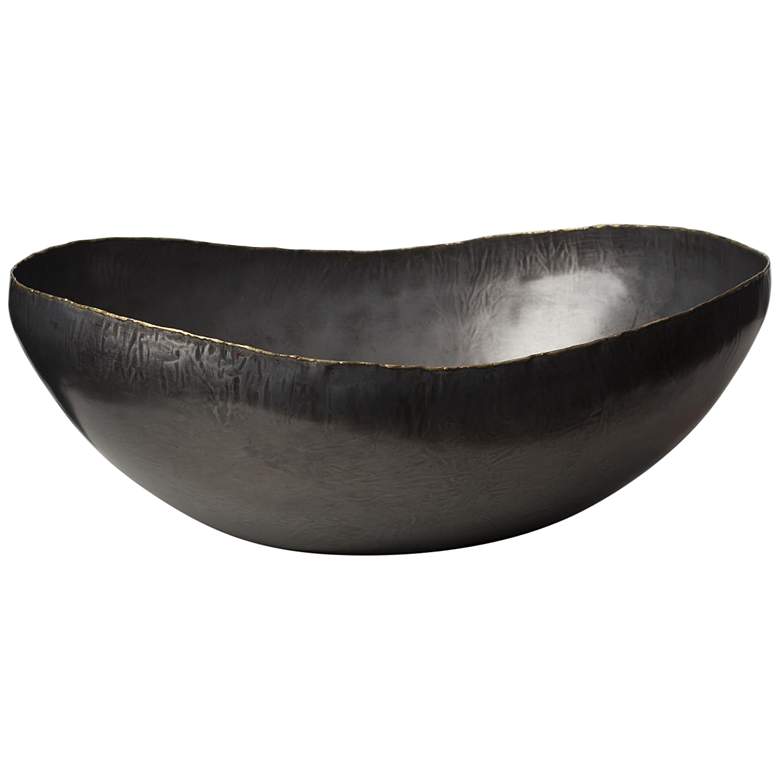 Image 1 Laforge Semi-Gloss Bronze 15" Wide Oval Modern Centerpiece Bowl