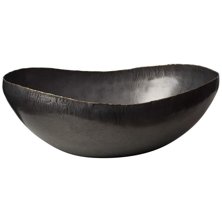 Image 1 Laforge Semi-Gloss Bronze 15 inch Wide Oval Modern Centerpiece Bowl