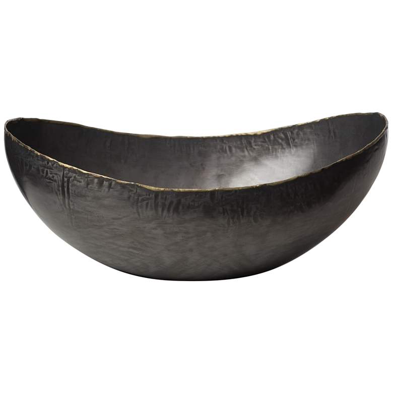 Image 1 Laforge Semi-Gloss Bronze 20 3/4 inch Wide Oval Modern Centerpiece Bowl