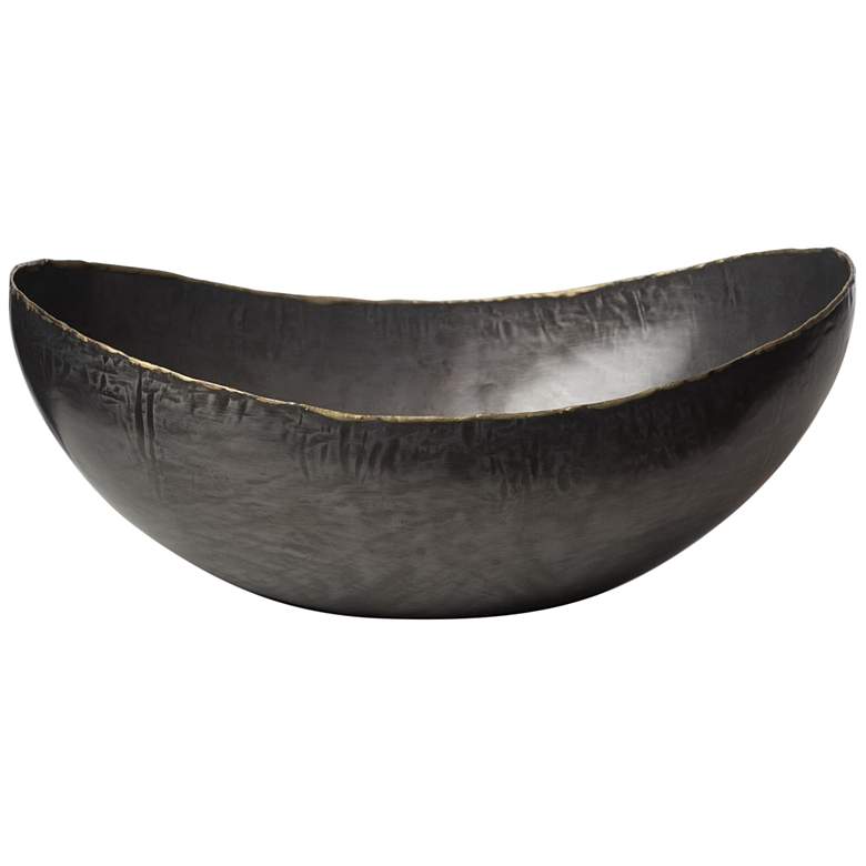 Image 1 Laforge Semi-Gloss Bronze 20 3/4" Wide Oval Modern Centerpiece Bowl