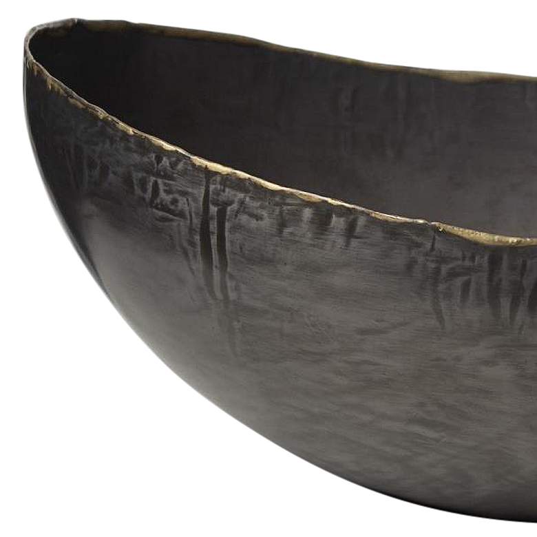 Image 2 Laforge Semi-Gloss Bronze 20 3/4" Wide Oval Modern Centerpiece Bowl more views