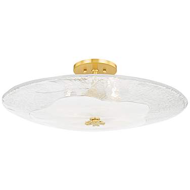 Lago 3 Light Large Flush Mount Ag Brass