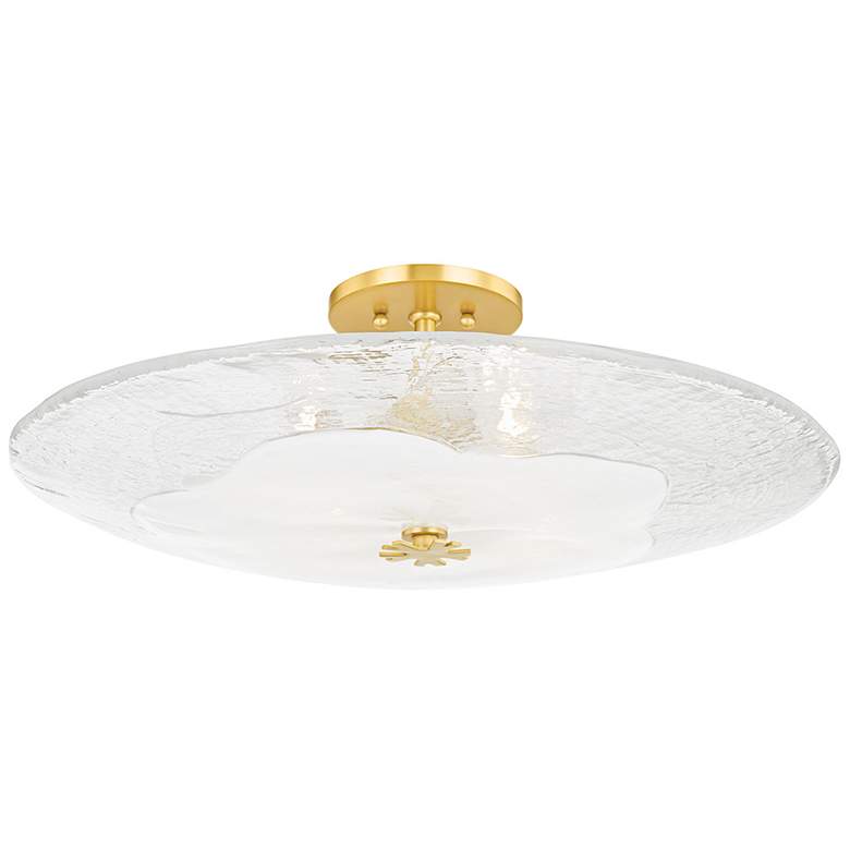 Image 1 Lago 3 Light Large Flush Mount Ag Brass