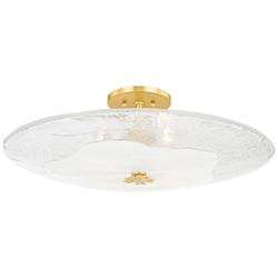 Lago 3 Light Large Flush Mount Ag Brass