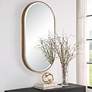 4_Lago Antiqued Golden Bronze 21 1/4" x 40" Oval Wall Mirror more views