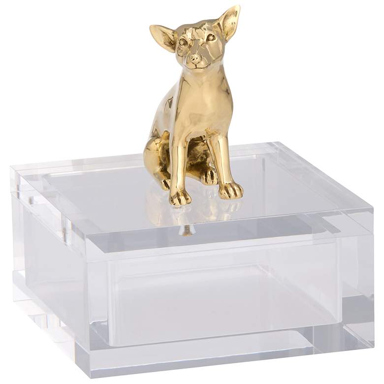 Image 1 Lago Box - Clear - Brass