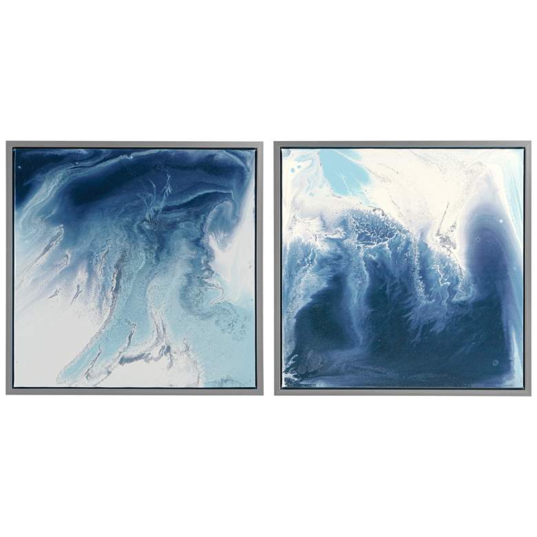 Image 2 Lagoon 25 1/2 inch Square 2-Piece Framed Canvas Wall Art Set