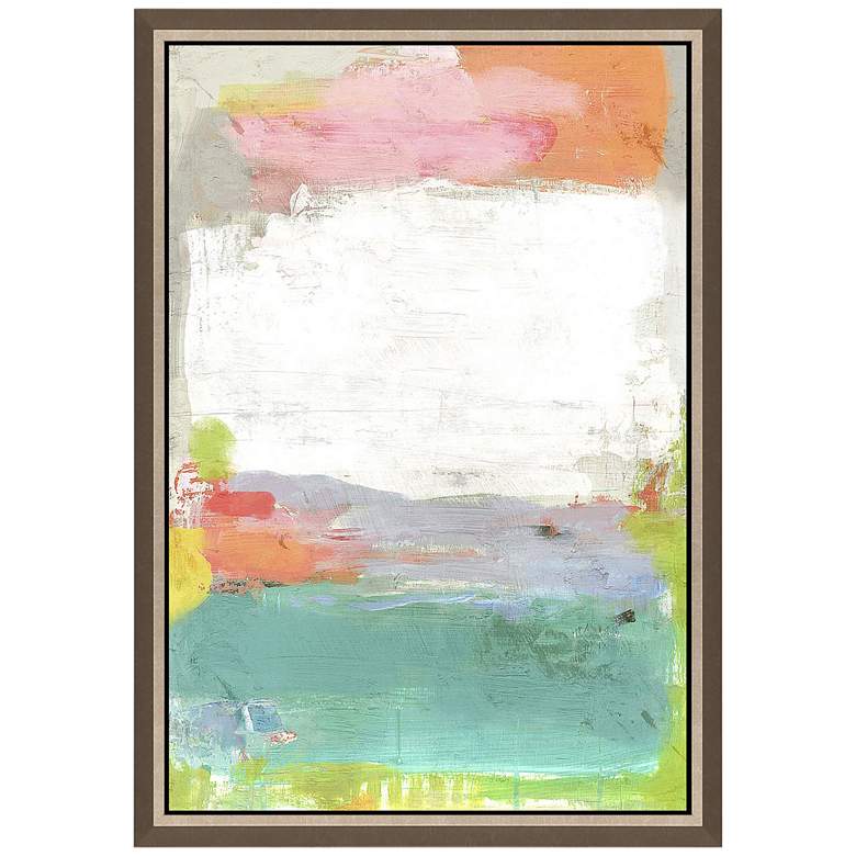 Image 2 Lagoon 48 inch High Rectangular Giclee Framed Canvas Wall Art