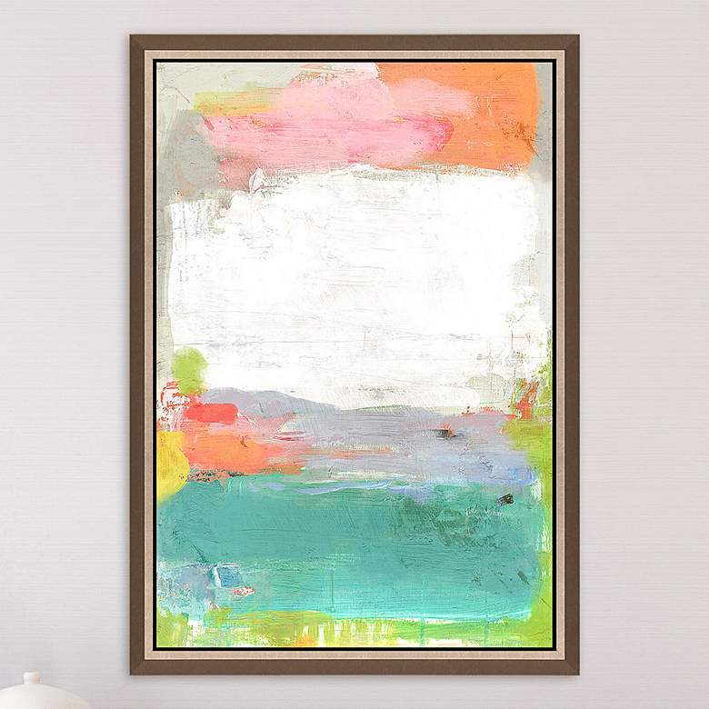 Image 1 Lagoon 48" High Rectangular Giclee Framed Canvas Wall Art
