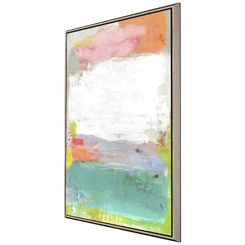 Image 4 Lagoon 48 inch High Rectangular Giclee Framed Canvas Wall Art more views