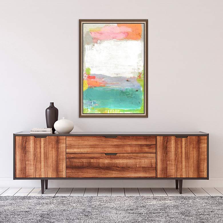 Image 5 Lagoon 48" High Rectangular Giclee Framed Canvas Wall Art more views
