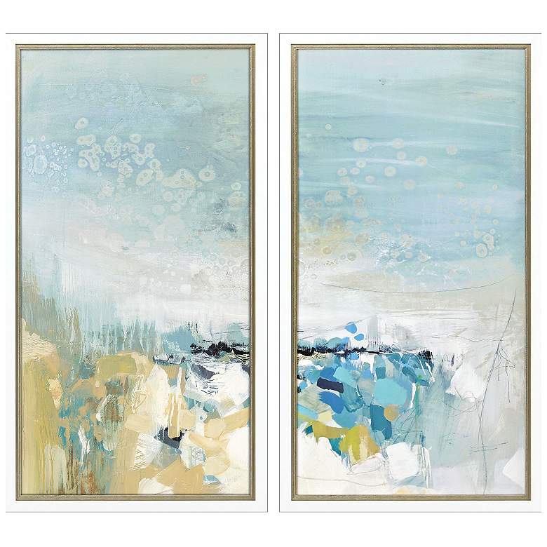 Image 1 Lagoon Blue 20"W x 38"H Framed Art Set of 2