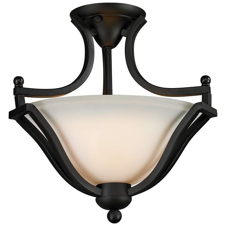 Image 1 Lagoon by Z-Lite Matte Black 2 Light Semi Flush Mount