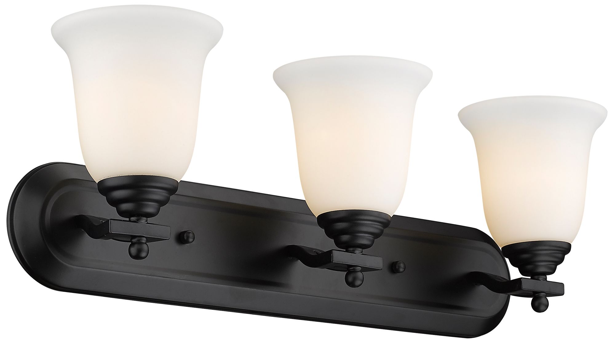 Lagoon by Z-Lite Matte Black 24 inch 3 Light Vanity