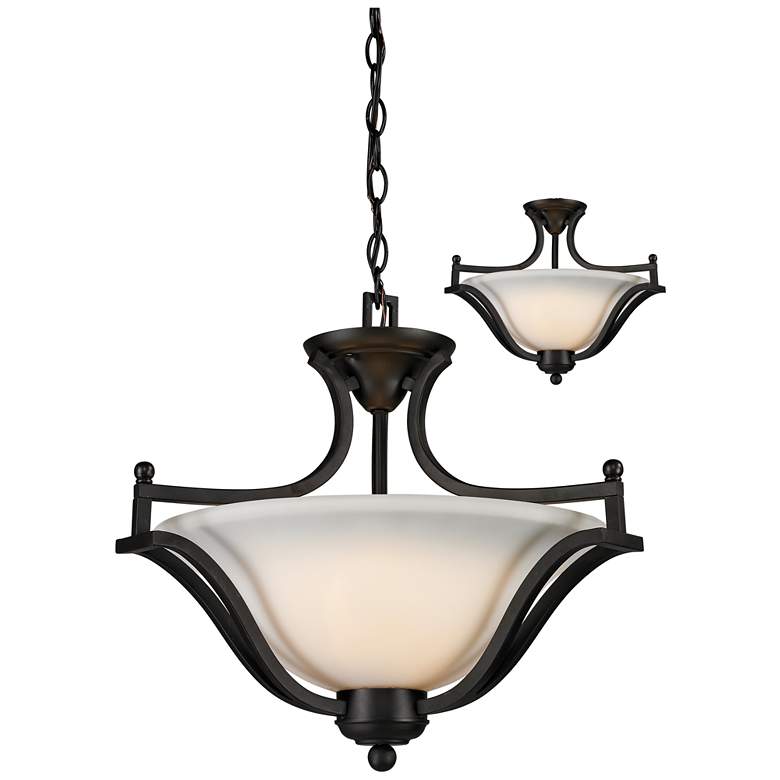 Image 1 Lagoon by Z-Lite Matte Black 3 Light Pendant