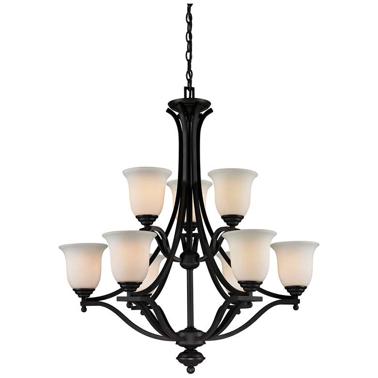 Image 1 Lagoon by Z-Lite Matte Black 9 Light Chandelier