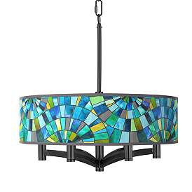 Image1 of Lagos Mosaic Ava 6-Light Black Pendant Chandelier