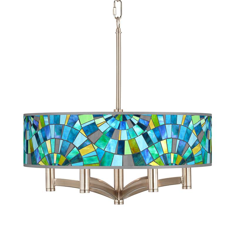 Image 1 Lagos Mosaic Ava 6-Light Nickel Pendant Chandelier