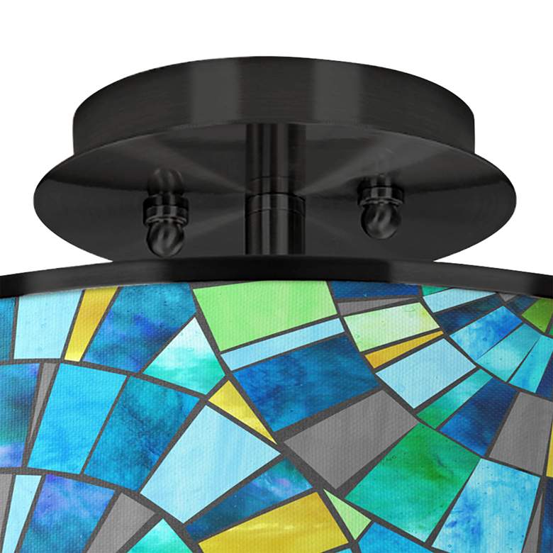 Image 2 Lagos Mosaic Black 14 inch Wide Ceiling Light more views