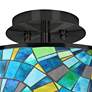 Lagos Mosaic Black 14" Wide Ceiling Light